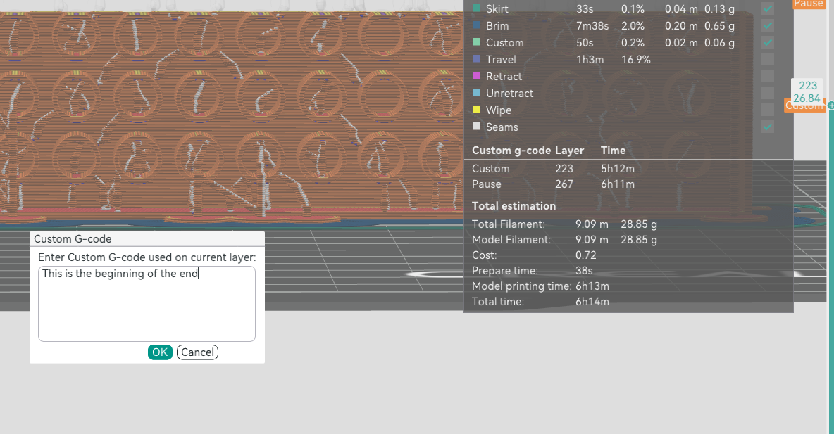 Enter Custom GCode in OrcaSlicer